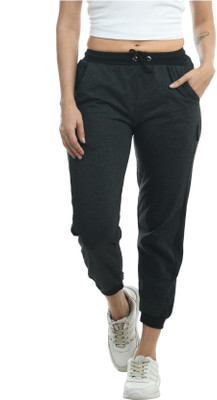 Indistar Colorblock Women Black Track Pants