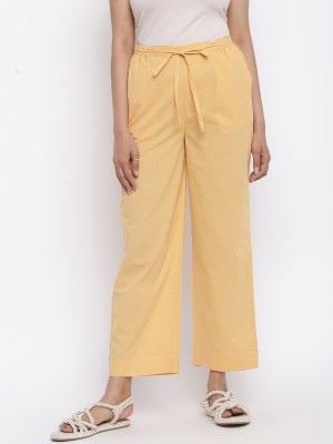 Fabindia Relaxed Women Yellow Trousers