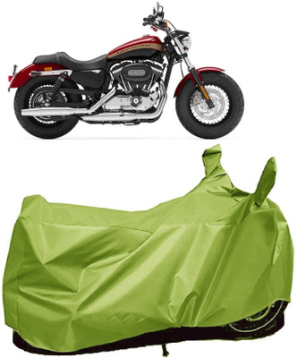 AutoFave Two Wheeler Cover for Harley Davidson(1200 Custom, Green)