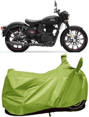 Autoprime Two Wheeler Cover for Royal Enfield(Classic Stealth Black, Green)