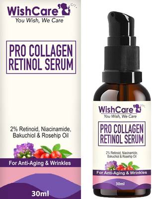 WishCare Pro Collagen Retinol Serum - For Anti-Aging, Skin Firming & Plumping Skin - With 2% Retinoid, Niacinamide, Bakuchiol & Rosehip