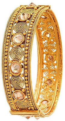 JFL - Jewellery for Less Copper Cubic Zirconia Gold-plated Kada