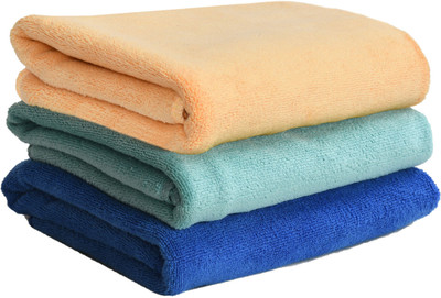 YELLOW WEAVES Microfiber 400 GSM Face, Hand, Sport Towel Set(Pack of 3)