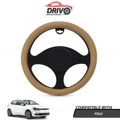 Drivo Steering Cover For Volkswagen Polo(Beige, Leatherite)
