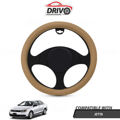 Drivo Steering Cover For Volkswagen Jetta(Beige, Leatherite)