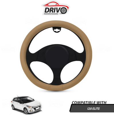 Drivo Steering Cover For Hyundai Elite i20(Beige, Leatherite)
