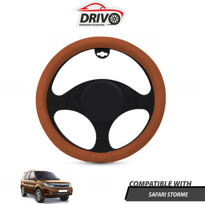 Drivo Steering Cover For Tata Safari Storme(Tan, Leatherite)