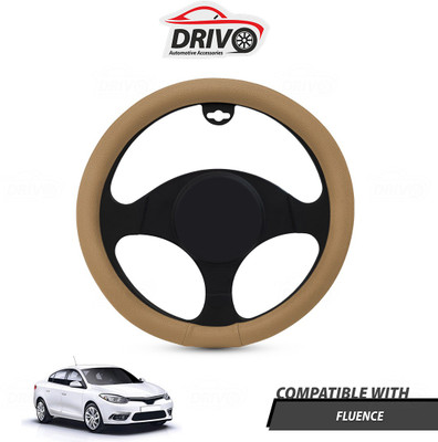 Drivo Steering Cover For Renault Fluence(Beige, Leatherite)