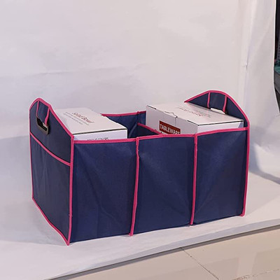 REPLEX Car Trunk Organizer Collapsible Folding Car Storage Box For Picnic Trip Trunk Organizer(Blue)