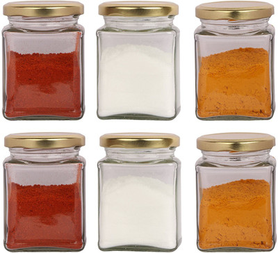 Pure Source India Glass Tea Coffee & Sugar Container  - 280 ml(Pack of 12, Clear)