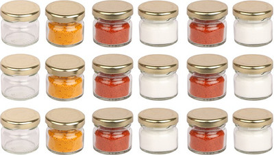 Pure Source India Glass Utility Container  - 31 ml(Pack of 18, Clear)