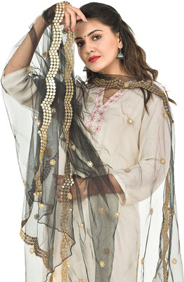 Modern gattu creation Net Embroidered Women Dupatta