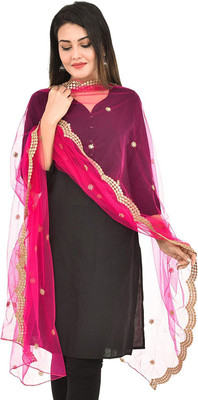 Modern gattu creation Net Embroidered Women Dupatta