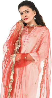 Modern gattu creation Net Embroidered Women Dupatta