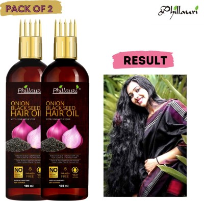 Phillauri Red Onion Black Seed Onion Hair Oil – WITH COMB APPLICATOR Hair Oil