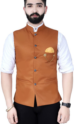 BizzEie Sleeveless Solid Men Jacket