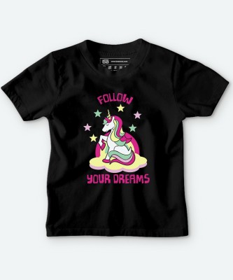 BE AWARA Baby Boys & Baby Girls Typography, Printed Pure Cotton T Shirt(Black, Pack of 1)