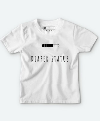 BE AWARA Baby Boys & Baby Girls Typography Pure Cotton T Shirt(White, Pack of 1)