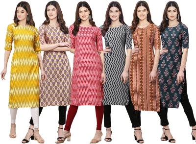 1 Stop Fashion Women Printed Straight Kurta(Multicolor)