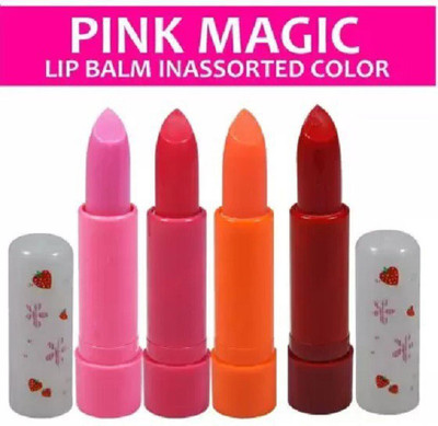 BLUEMERMAID BEST PERFECT PROFESSIONAL CLASSY MAGIC COLOR 3D LIP BALM FRUITY(Pack of: 4, 10 g)
