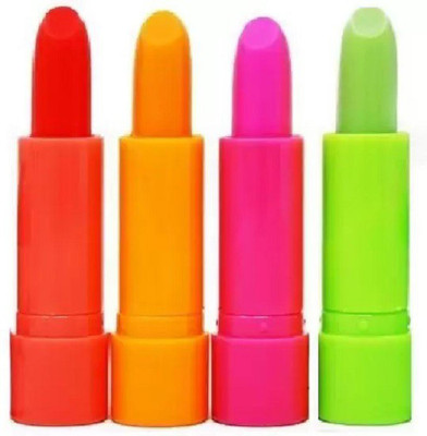 BLUEMERMAID NEW PERFECT PROFESSIONAL CLASSY MAGIC COLOR 3D LIP BALM FRUITY(Pack of: 4, 10 g)