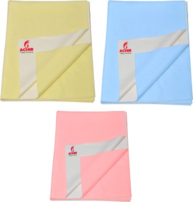 ACHIR Cotton Toilet Lid Mat(Yellow, Sky Blue, Pink, Large, Pack of 3)