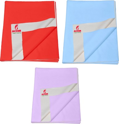 ACHIR Cotton Baby Bed Protecting Mat(Red, Sky Blue, Purple, Small, Pack of 3)