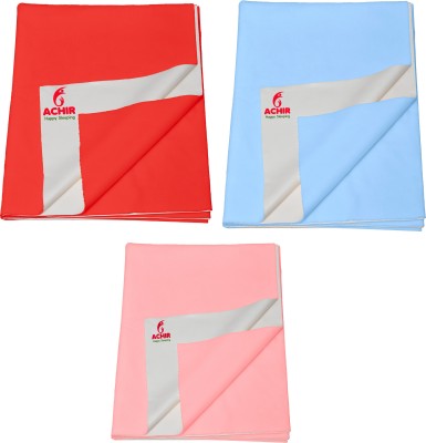 ACHIR Cotton Baby Bed Protecting Mat(Red, Sky Blue, Pink, Small, Pack of 3)