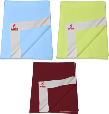 ACHIR Cotton Baby Bed Protecting Mat(Sky Blue, Mint Green, Maroon, Small, Pack of 3)