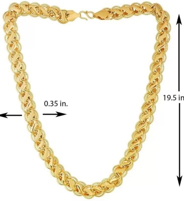 Lakhdatar Fabulous chain for men and boys lotus Design chain Brass, Gold-plated Plated Brass Chain