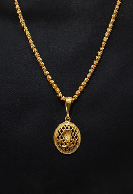 Pihoo Enterprise Snake Round Jali & CHANDRAMUKHI Gold-plated Cubic Zirconia Alloy Pendant Set