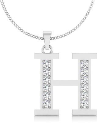 Iski Uski Store Classy H Silver Pendant Platinum Swarovski Crystal Sterling Silver Locket