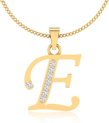 Iski Uski Store Classy E Silver Pendant Gold-plated Cubic Zirconia Sterling Silver Pendant