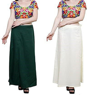 Disson WHT_GRNNQCombo- 2 Pure Cotton Petticoat(Free)