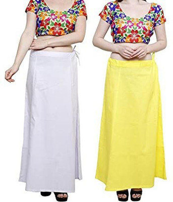Disson WHT_YLLW Combo- 2 Pure Cotton Petticoat(Free)