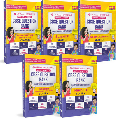 Oswal-Gurukul Most Likely CBSE Question Bank Class 10 Bundles (Set Of 5) : Maths, Science, English, Hindi-B & Social Science For Exam 2023(Product Bundle, Oswal - Gurukul)