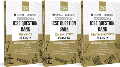 Oswal-Gurukul Most Likely ICSE Question Bank Class 9 Bundles (Set Of 3) : Physics, Chemistry & Maths For Exam 2023(Product Bundle, Oswal - Gurukul)