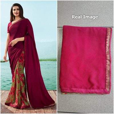 VIRHAN Self Design Daily Wear Georgette Saree(Multicolor)