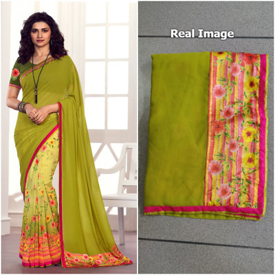 VIRHAN Self Design Daily Wear Georgette Saree(Multicolor)