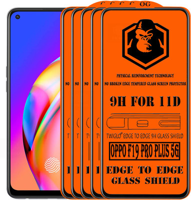 TWIGLO Edge To Edge Tempered Glass for OPPO F19 PRO PLUS 5G(Pack of 5)