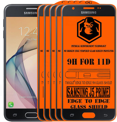 TWIGLO Edge To Edge Tempered Glass for Samsung Galaxy J5 Prime(Pack of 5)