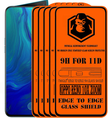 TWIGLO Edge To Edge Tempered Glass for OPPO RENO 10X ZOOM(Pack of 5)