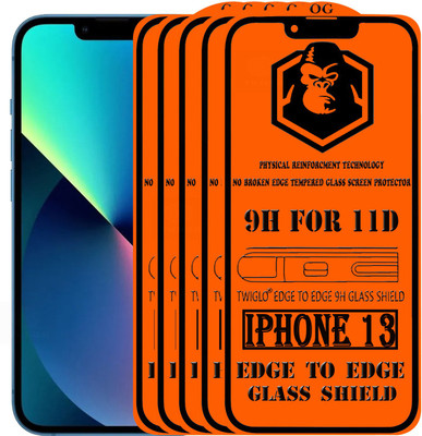 TWIGLO Edge To Edge Tempered Glass for IPHONE 13(Pack of 5)