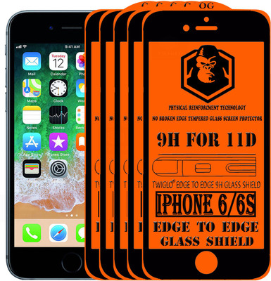 TWIGLO Edge To Edge Tempered Glass for Apple iPhone 6(Pack of 5)