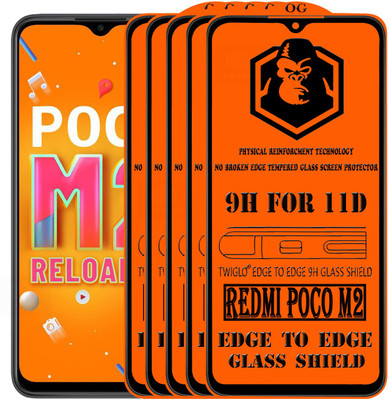 TWIGLO Edge To Edge Tempered Glass for REDMI POCO M2(Pack of 5)