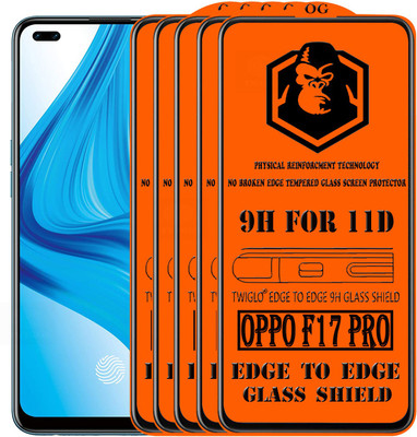 TWIGLO Edge To Edge Tempered Glass for OPPO F17 PRO(Pack of 5)