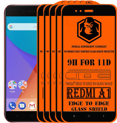 TWIGLO Edge To Edge Tempered Glass for Mi A1(Pack of 5)