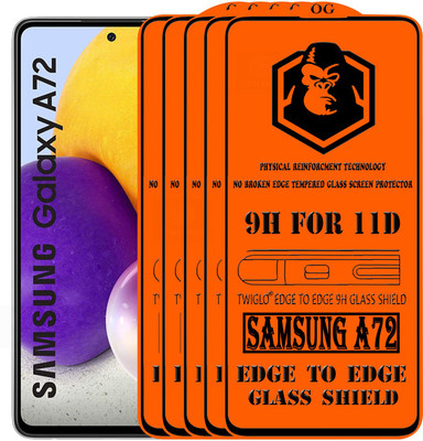TWIGLO Edge To Edge Tempered Glass for SAMSUNG A72(Pack of 5)