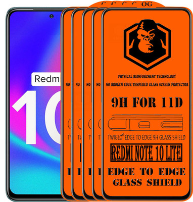 TWIGLO Edge To Edge Tempered Glass for REDMI NOTE 10 LITE(Pack of 5)