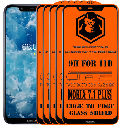 11D Edge To Edge Tempered Glass for NOKIA 7.1 PLUS(Pack of 2)